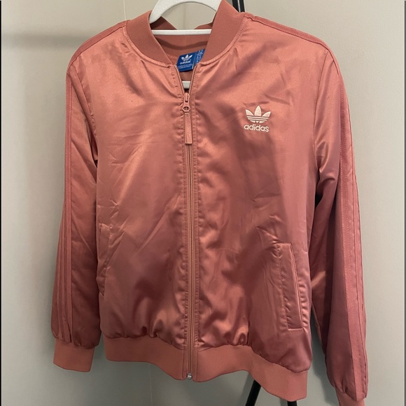 Adidas Rose Gold Satin Puffer Coat 